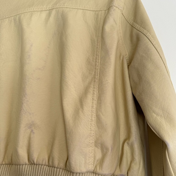 Yoki Butter yellow Y2K bomber leather jacket size medium - Picture 4 of 10